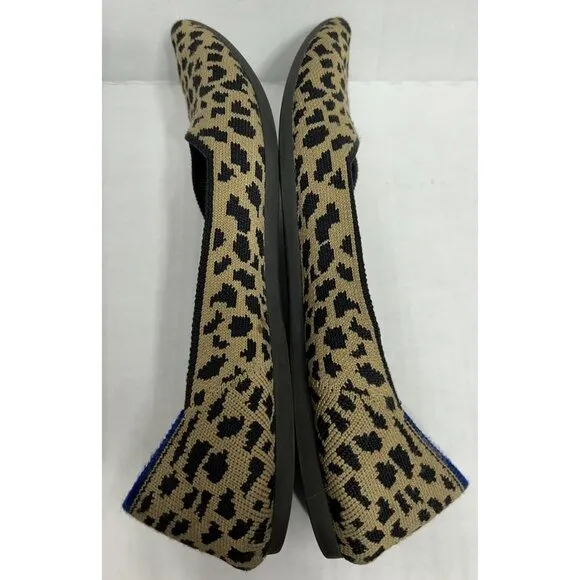 Rothy’s The Point Leopard Cheetah Slip On Flats Shoes Size 8 Pointed Toe Comfort