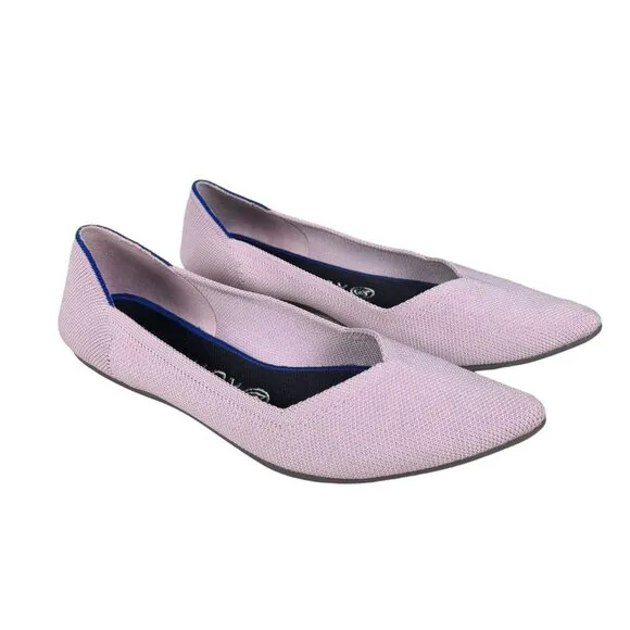Rothy’s “THE POINT”‎ Light Pink Knit Pointed Toe Slip On Flats Women's Size 8.5