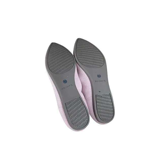 Rothy’s “THE POINT”‎ Light Pink Knit Pointed Toe Slip On Flats Women's Size 8.5