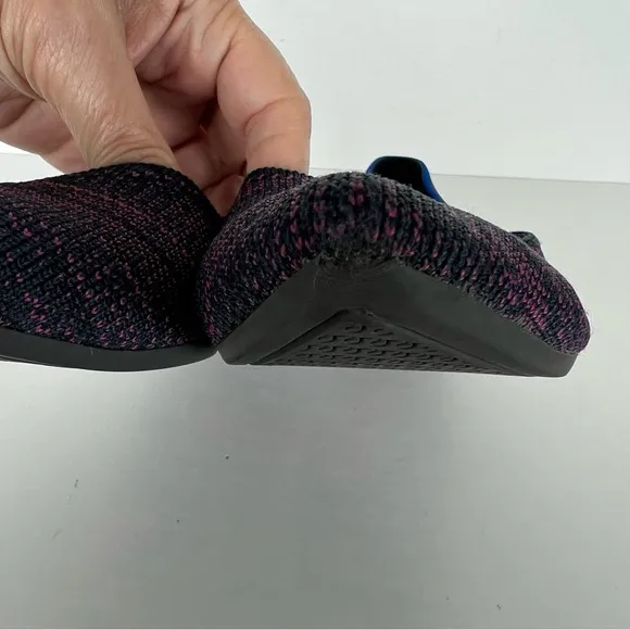 ROTHY’S The Point Magenta Heather Purple Blue Pointed Toe Slip On Flats Sz 9.5