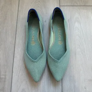 Rothy's The Point mint green pointed recycled fabric flats W8