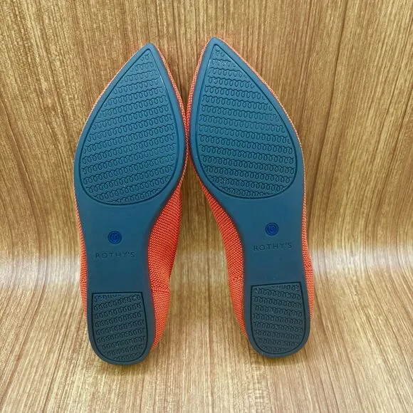 Rothy's The Point Pointed Toe Ballet Flats Pumpkin Spice Orange Women's Size 7