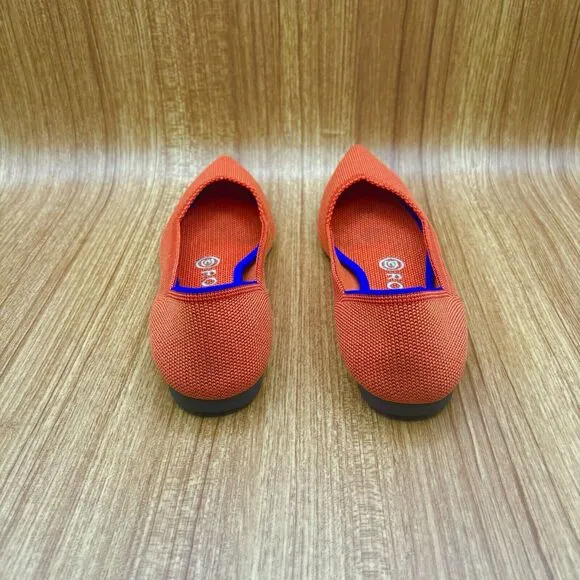 Rothy's The Point Pointed Toe Ballet Flats Pumpkin Spice Orange Women's Size 7