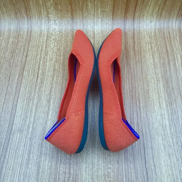 Rothy's The Point Pointed Toe Ballet Flats Pumpkin Spice Orange Women's Size 7