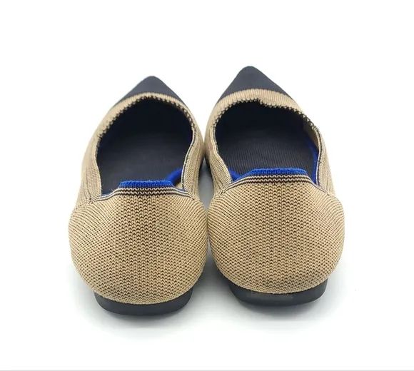 Rothy's THE POINT Pointed Toe Flats Limited Edition DUNE CAP TOE Size 8.5