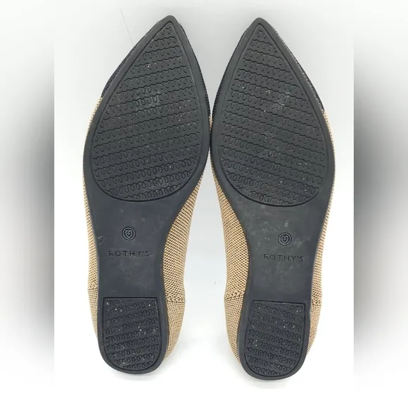 Rothy's THE POINT Pointed Toe Flats Limited Edition DUNE CAP TOE Size 8.5