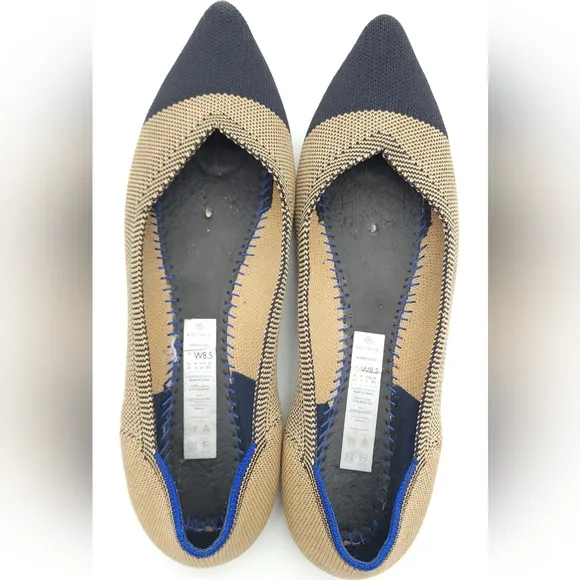 Rothy's THE POINT Pointed Toe Flats Limited Edition DUNE CAP TOE Size 8.5