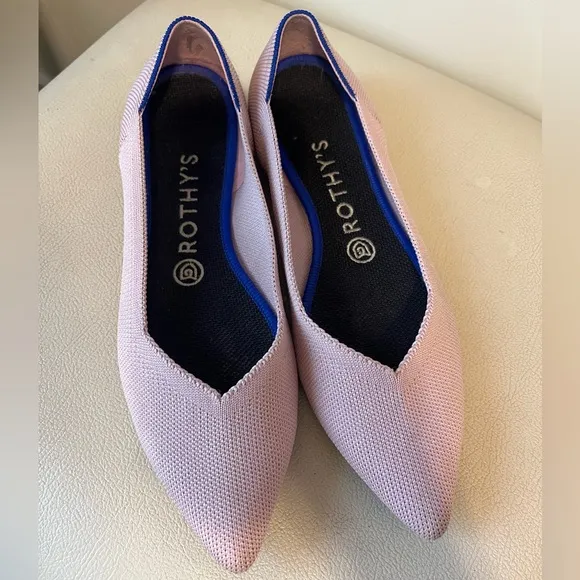 Rothy’s The Point Purple &amp;  Pink  Ballet Flats Women’s Size 8.5