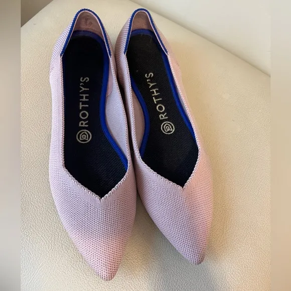 Rothy’s The Point Purple &amp;  Pink  Ballet Flats Women’s Size 8.5
