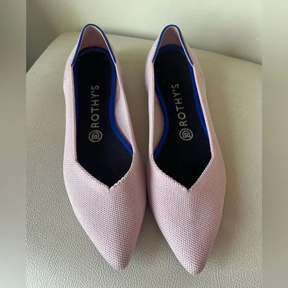 Rothy’s The Point Purple &amp;  Pink  Ballet Flats Women’s Size 8.5