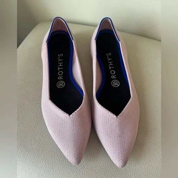 Rothy’s The Point Purple &amp;  Pink  Ballet Flats Women’s Size 8.5