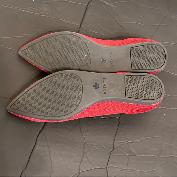 Rothy’s The Point Red Size 9 Flats NEWISH!