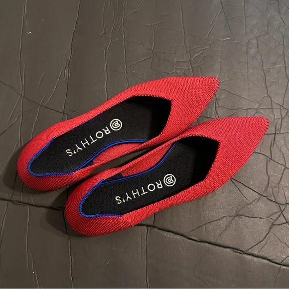 Rothy’s The Point Red Size 9 Flats NEWISH!