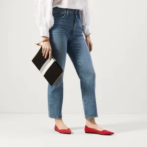 Rothy’s The Point Red Size 9 Flats NEWISH!