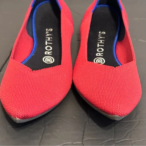 Rothy’s The Point Red Size 9 Flats NEWISH!