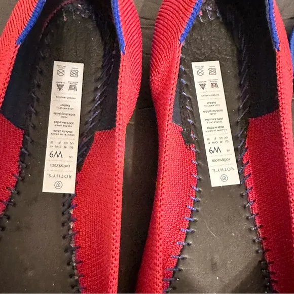 Rothy’s The Point Red Size 9 Flats NEWISH!
