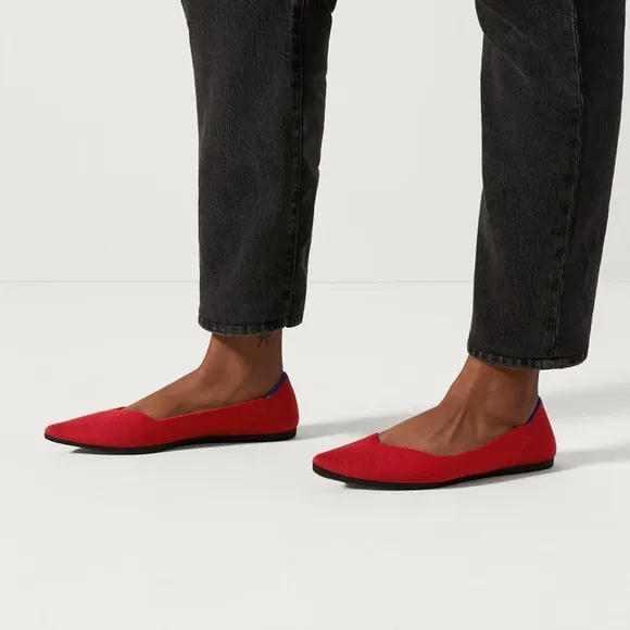 Rothy’s The Point Red Size 9 Flats NEWISH!