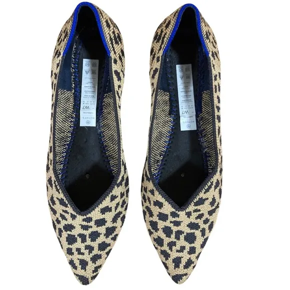 Rothy’s The Point Spotted Leopard Animal Print Pointed Toe Flats Retired