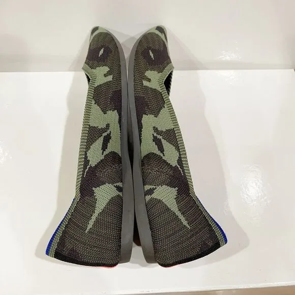 Rothy's The Point Womens Flats Shoes Size 12 Jungle Green Camo Slip On Comfort