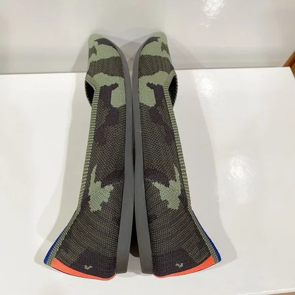 Rothy's The Point Womens Flats Shoes Size 12 Jungle Green Camo Slip On Comfort