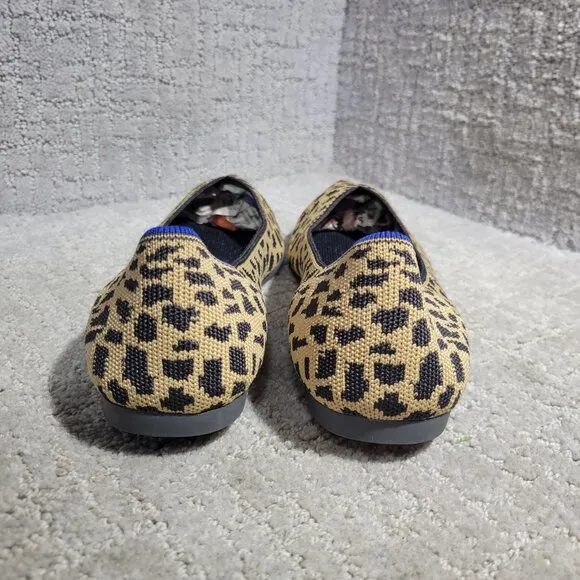 Rothys The Point Women's Size 11 Leopard Prints Pointed Toe Slip on Flat Shoes