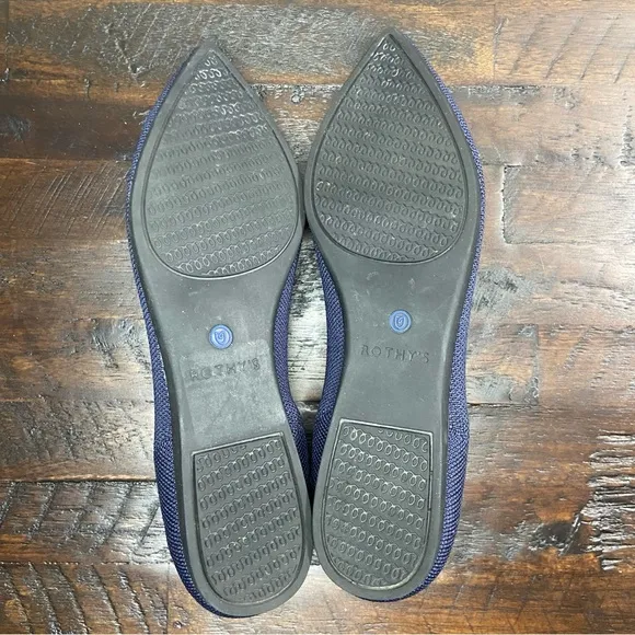 Rothy's The Point Women's Slip-On Shoes Maritime Dark Navy Pointed-Toe Flats 8