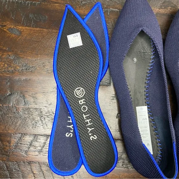 Rothy's The Point Women's Slip-On Shoes Maritime Dark Navy Pointed-Toe Flats 8