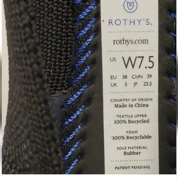 Rothy's The Pointed Toe Black Solid Ballet Flats Shoes Size US 7.5