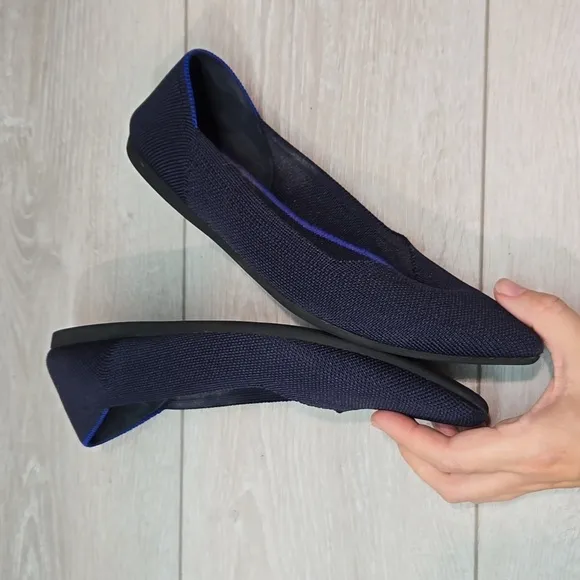 Rothy's Women The Pointed II solid knit washable toe flats shoes sz 7