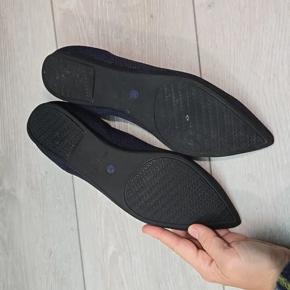 Rothy's Women The Pointed II solid knit washable toe flats shoes sz 7