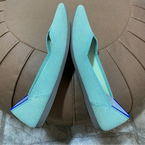 Rothy’s Women’s 6.5 Mint Green The Point Knit Pointed Slip on Flats Removable