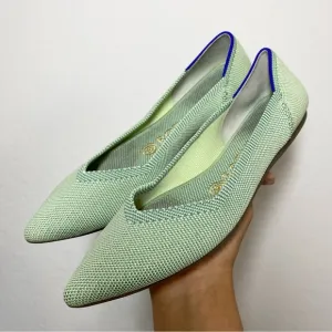 Rothy’s Women’s 6.5 Mint Green The Point Knit Pointed Slip on Flats Removable