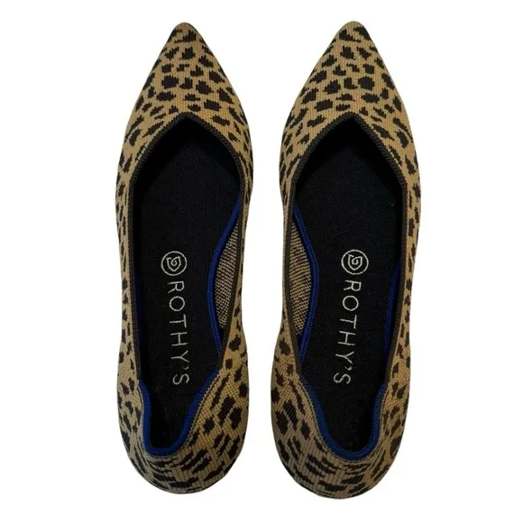 Rothy’s Women’s Animal Print Pointed Toe Flats Shoes Size 9