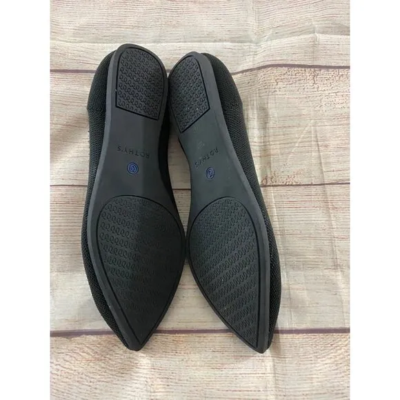Rothy's Women's Black Pointed Toe Ballet Flats - 9