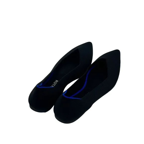 Rothy's Women's Black The Point Flats Pointed Toe Slip On Flats Size 11 NWOB