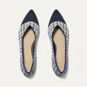🔥🔥🔥Rothy's Women's Blue and Cream Flats Size: 9.5 NWOT🔥🔥🔥