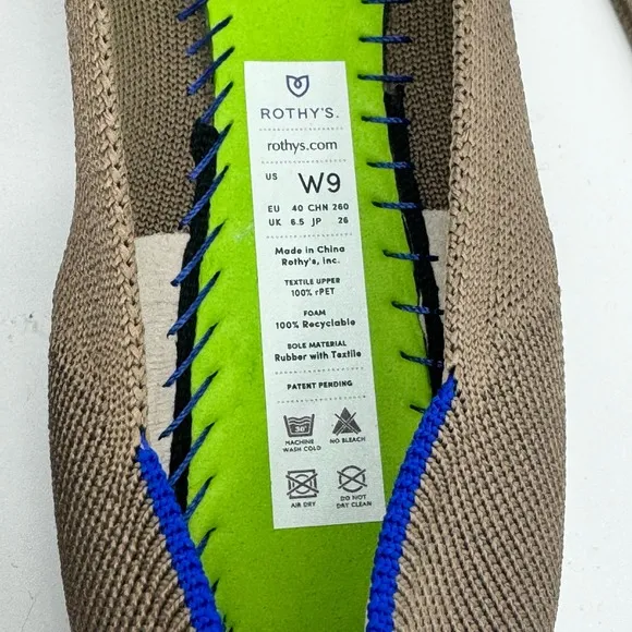 Rothy's Women's Portobello The Point Toe Flats Shoes Size 9 NWOT