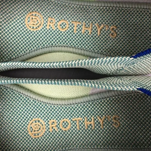 Rothy's Women's Size 6.5 The Point Mint Green Pointed Toe Slip On Ballet Flats