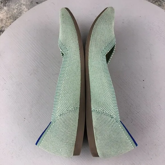Rothy's Women's Size 6.5 The Point Mint Green Pointed Toe Slip On Ballet Flats