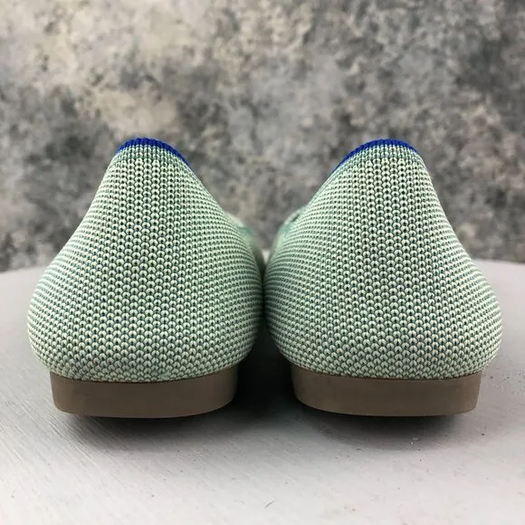 Rothy's Women's Size 6.5 The Point Mint Green Pointed Toe Slip On Ballet Flats
