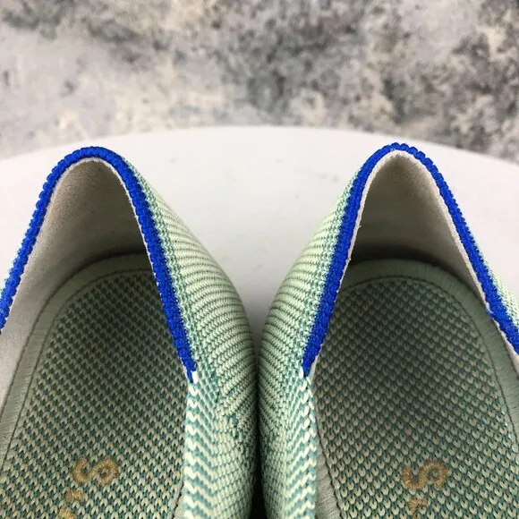 Rothy's Women's Size 6.5 The Point Mint Green Pointed Toe Slip On Ballet Flats