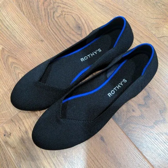 ROTHY’S Womens The Flat Round Toe Size US 10.5 Black Comfort Washable Casual