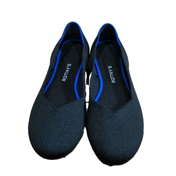 ROTHY’S Womens The Flat Round Toe Size US 10.5 Black Comfort Washable Casual