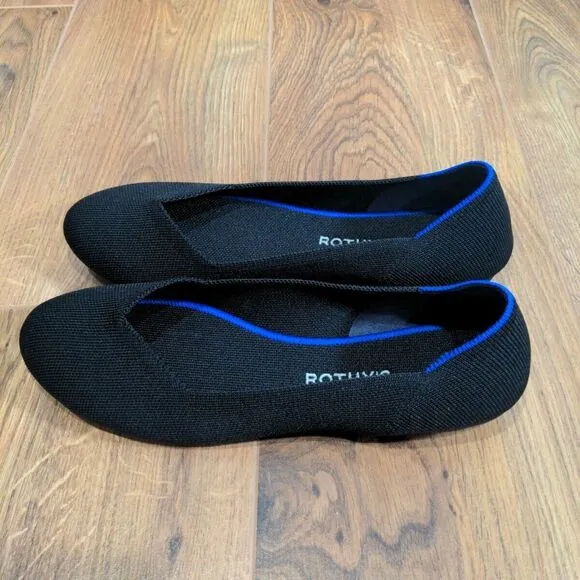 ROTHY’S Womens The Flat Round Toe Size US 10.5 Black Comfort Washable Casual