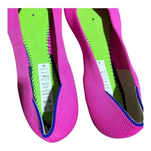 ROTHYS THE POINT WMNS 11 Pink Ballet Flats Comfort Shoe Dragon Fruit Bright