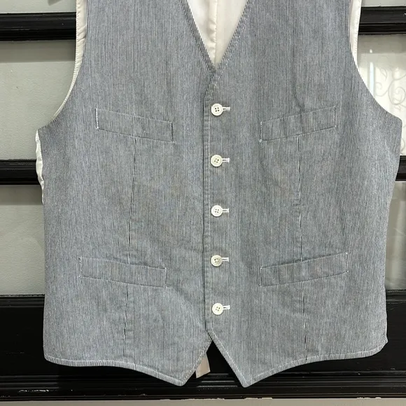 Rugby Ralph Lauren Suit Vest Striped Preppy Wedding Guest Derby Mens Medium