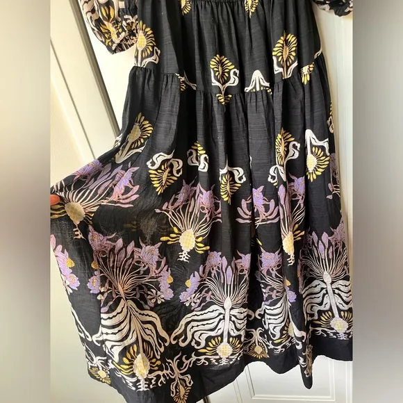 Sabina Musayev $350 Gleam Puff Sleeve Viscose Blend Maxi Dress Small