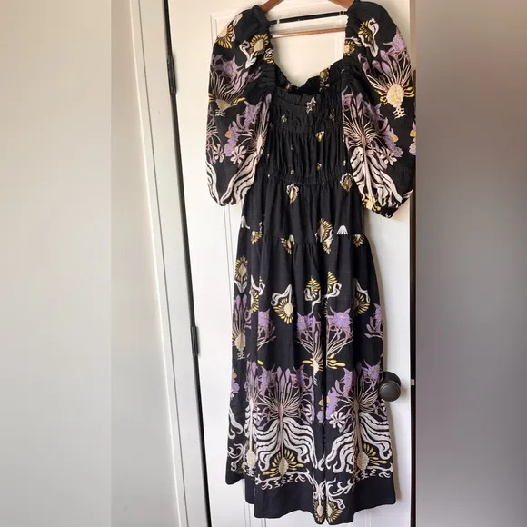 Sabina Musayev $350 Gleam Puff Sleeve Viscose Blend Maxi Dress Small