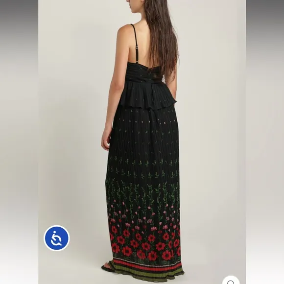 Sabina Musayev Poppy Dipped Pleated Maxi Dress