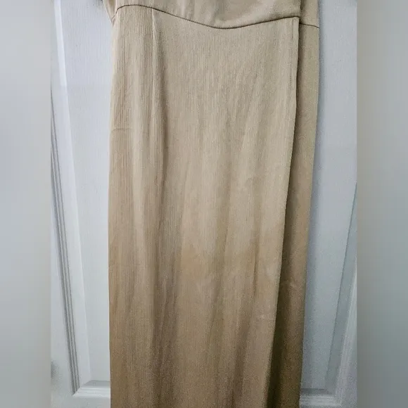Sachin &amp; Babi Chelsea Gown In Champagne Size 8 One Shoulder Georgette Bias Gown